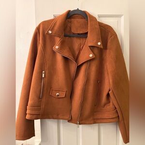 Women's Tan Faux Suede Jacket